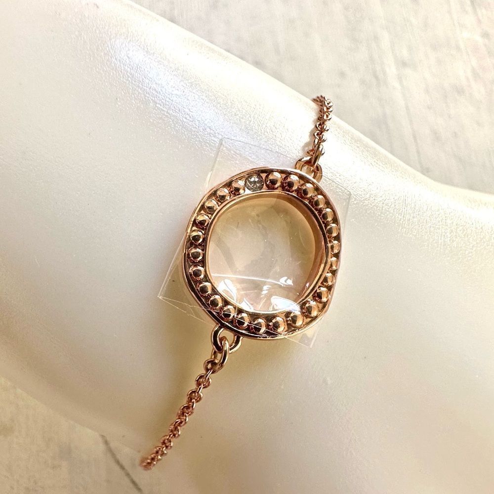 Adore rose gold plated organic circle bracelet with Swarovski Crystal